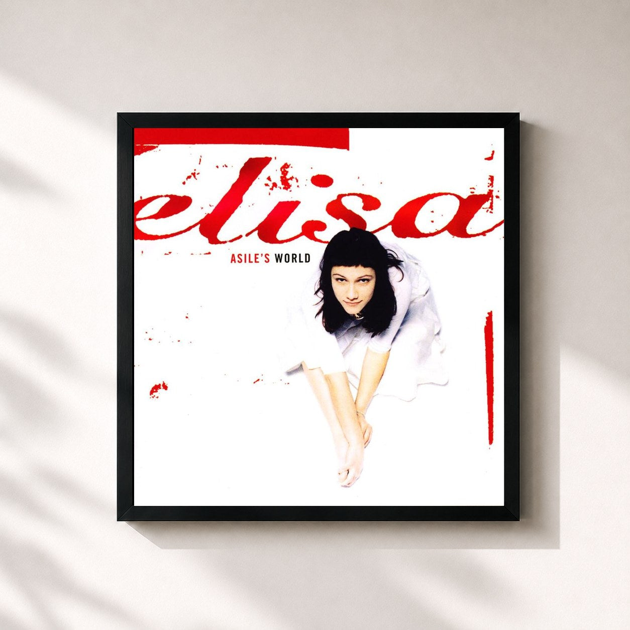 #noir Tableau carré de l'album Asile's World de Elisa, cadre noir 32x32 cm