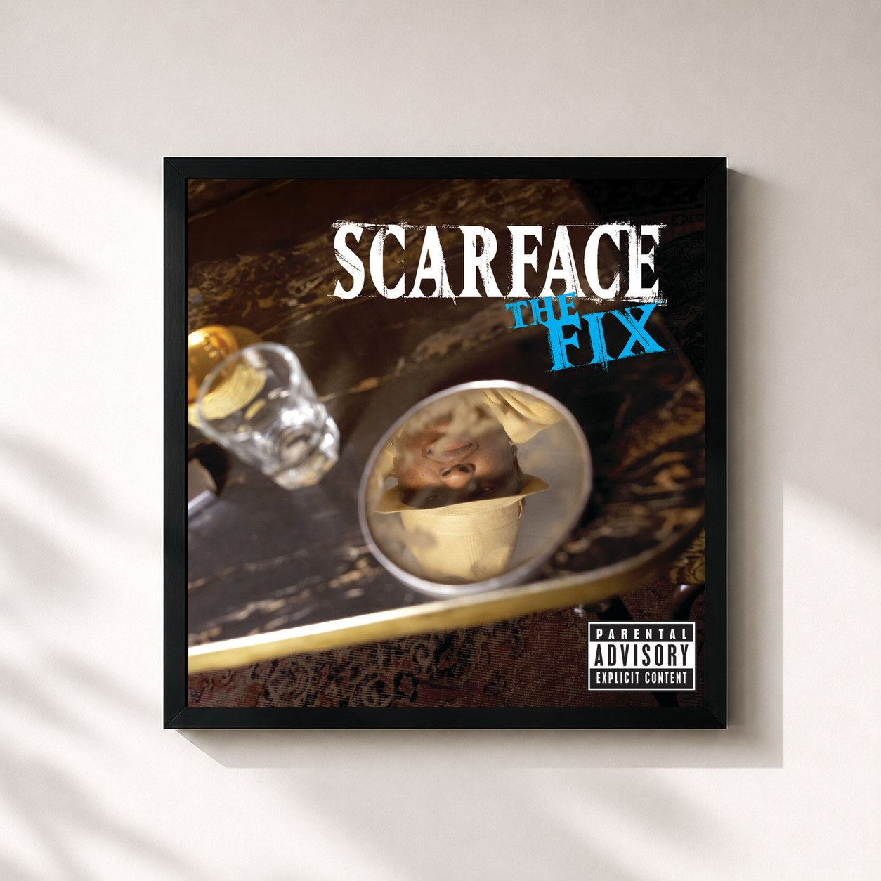 #noir Tableau carré de l'album The Fix de Scarface, cadre noir 32x32 cm