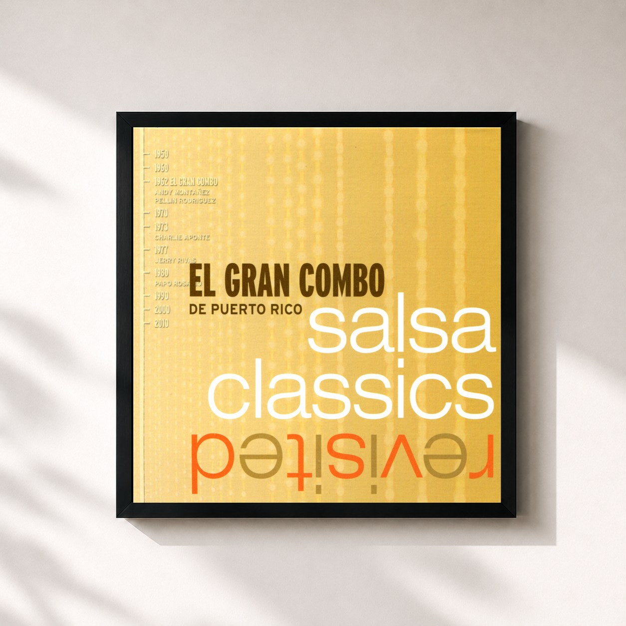 #noir Tableau carré de l'album Salsa Classics Revisited de El Gran Combo, cadre noir 32x32 cm
