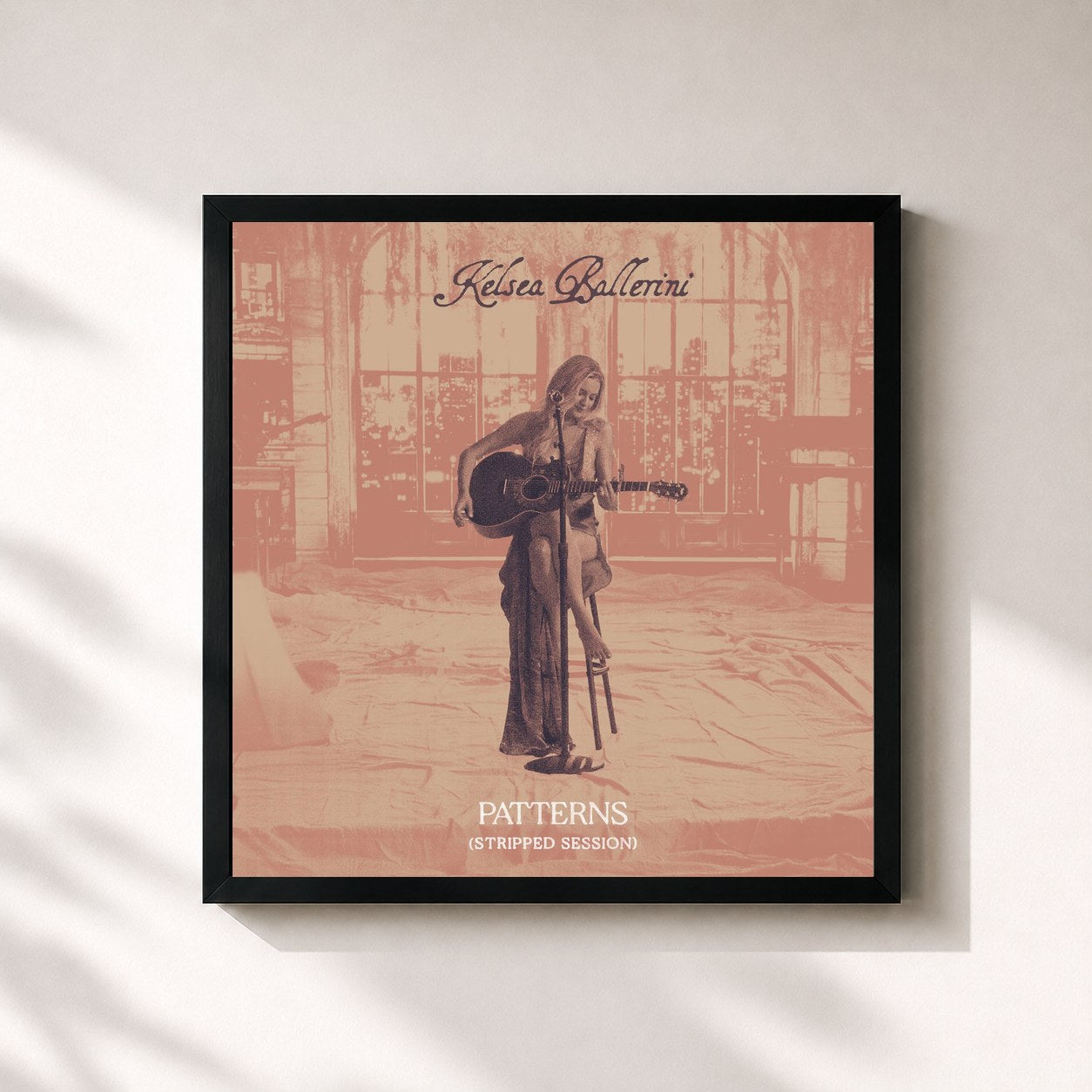 #noir Tableau carré de l'album PATTERNS (Stripped Session) de Kelsea Ballerini, cadre noir 32x32 cm