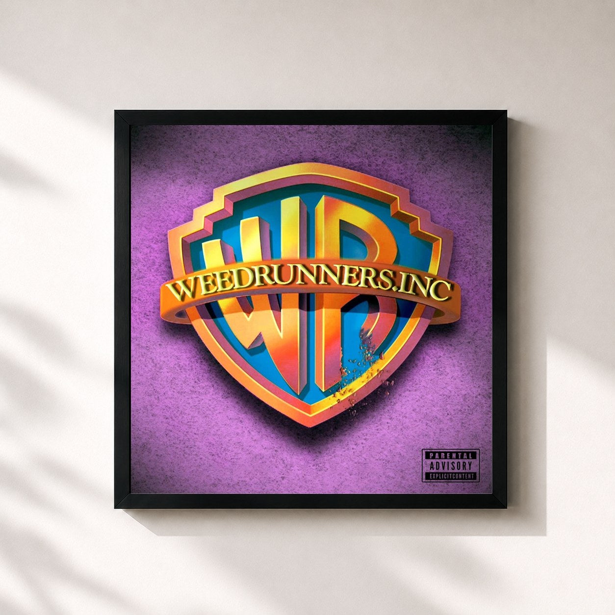 #noir Tableau carré de l'album WEED RUNNERS de Cranio Randagio, cadre noir 32x32 cm