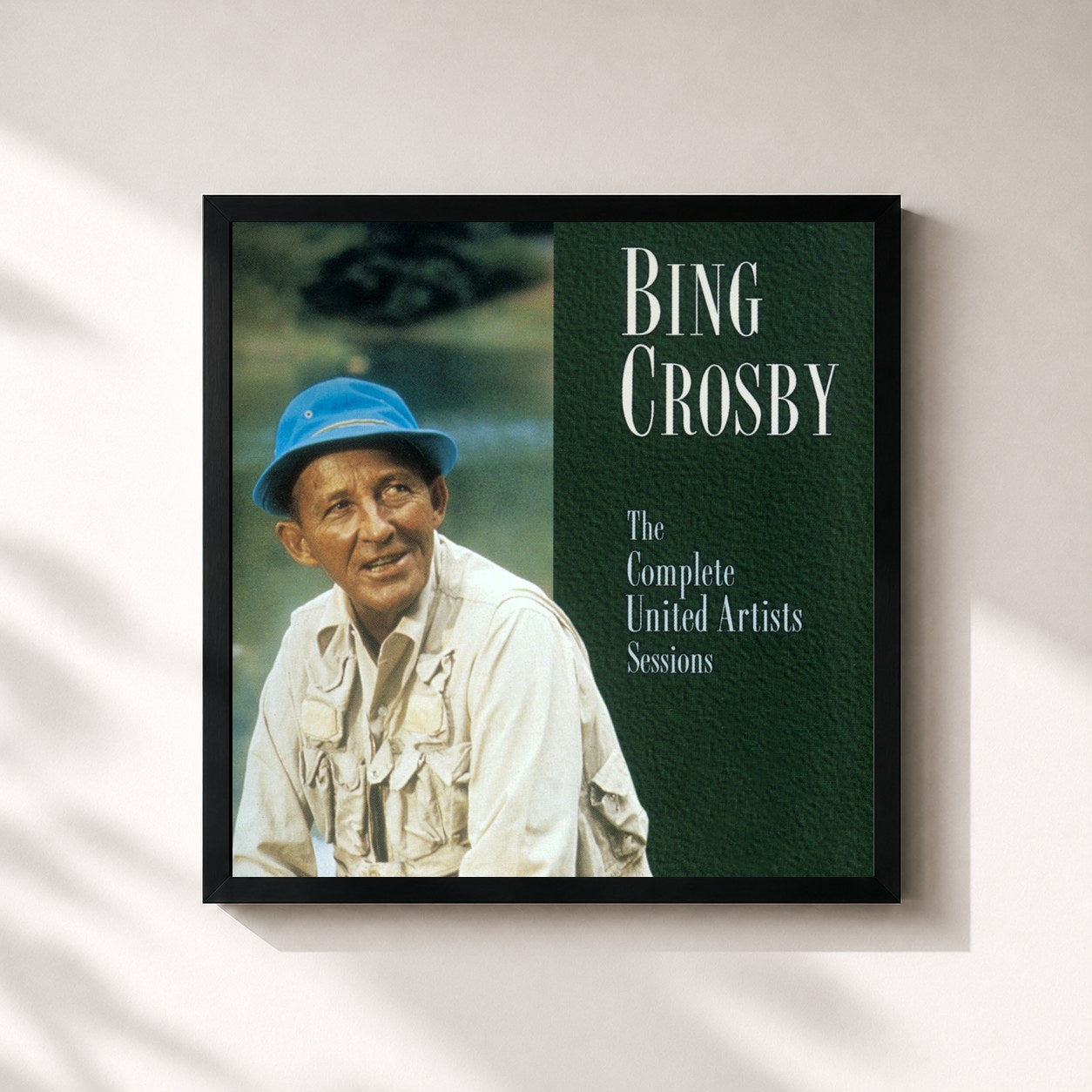 #noir Tableau carré de l'album The Complete United Artist Sessions de Bing Crosby, cadre noir 32x32 cm