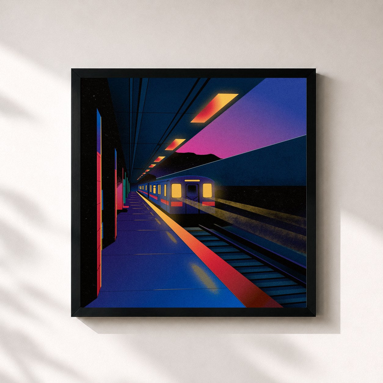 #noir Tableau carré de l'album Go together. de Bolden., cadre noir 32x32 cm