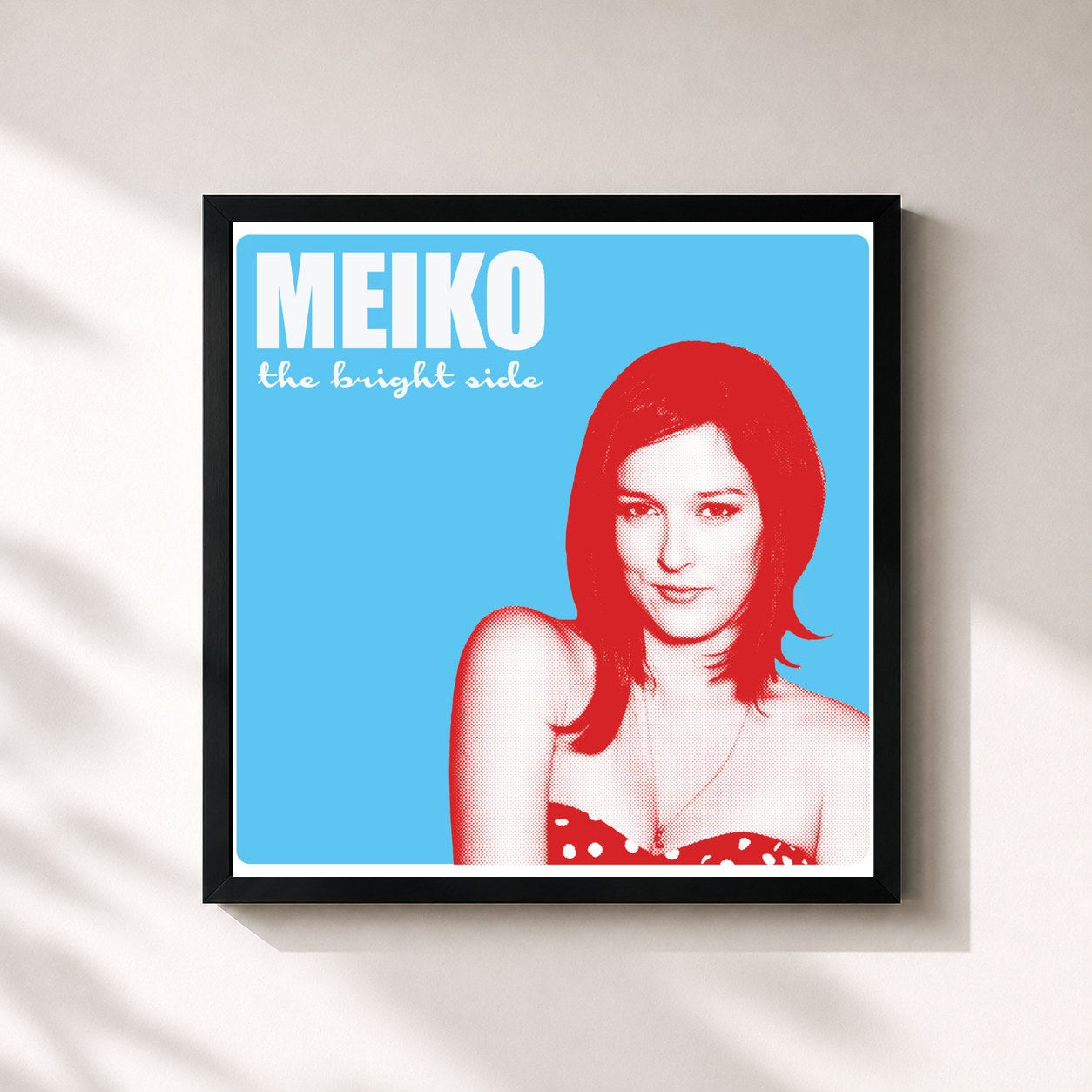 #noir Tableau carré de l'album The Bright Side de Meiko, cadre noir 32x32 cm