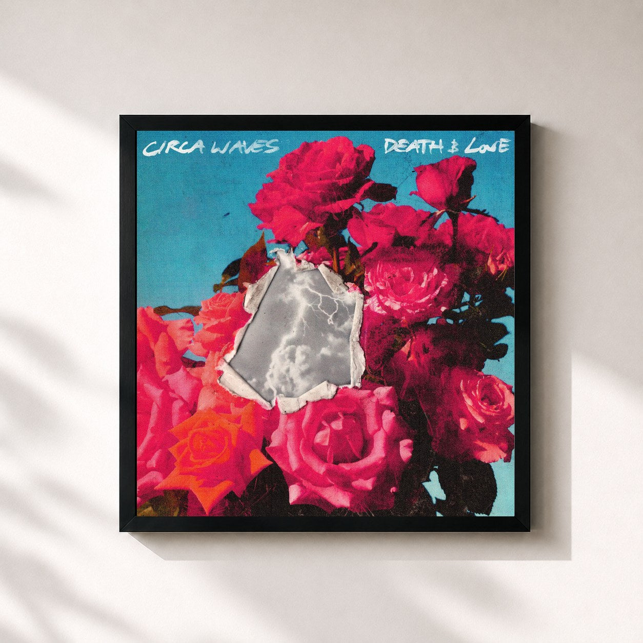 #noir Tableau carré de l'album Death & Love de Circa Waves, cadre noir 32x32 cm