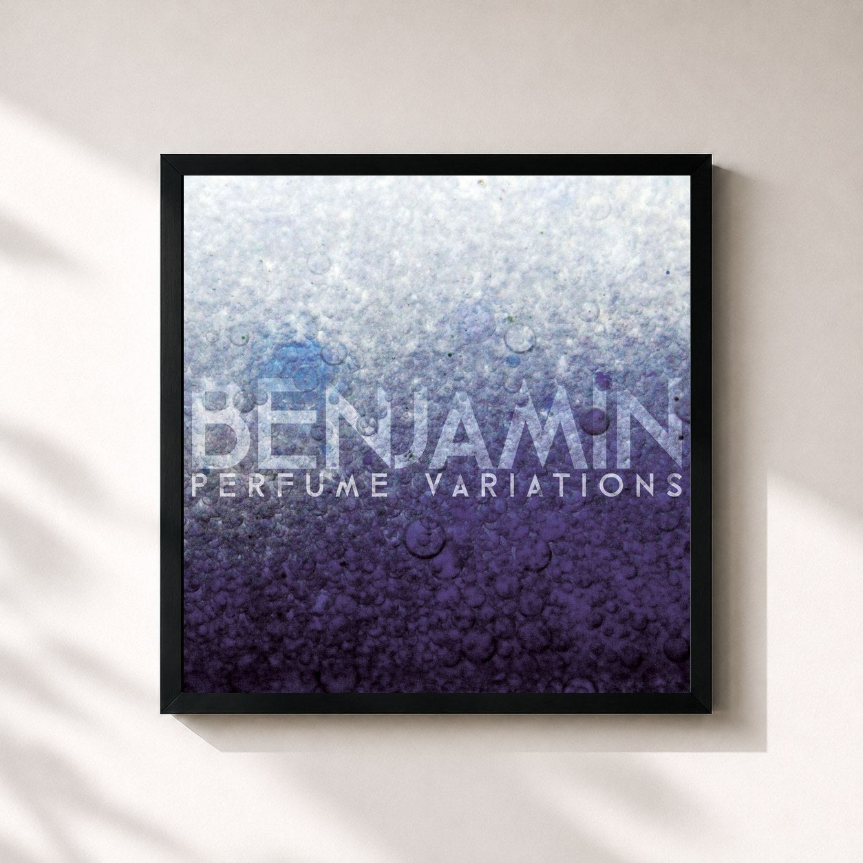 #noir Tableau carré de l'album Perfume Variations de Benjamin, cadre noir 32x32 cm