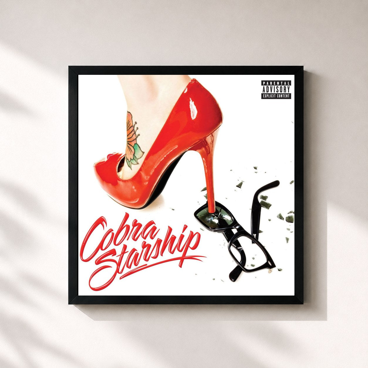 #noir Tableau carré de l'album Night Shades de Cobra Starship, cadre noir 32x32 cm