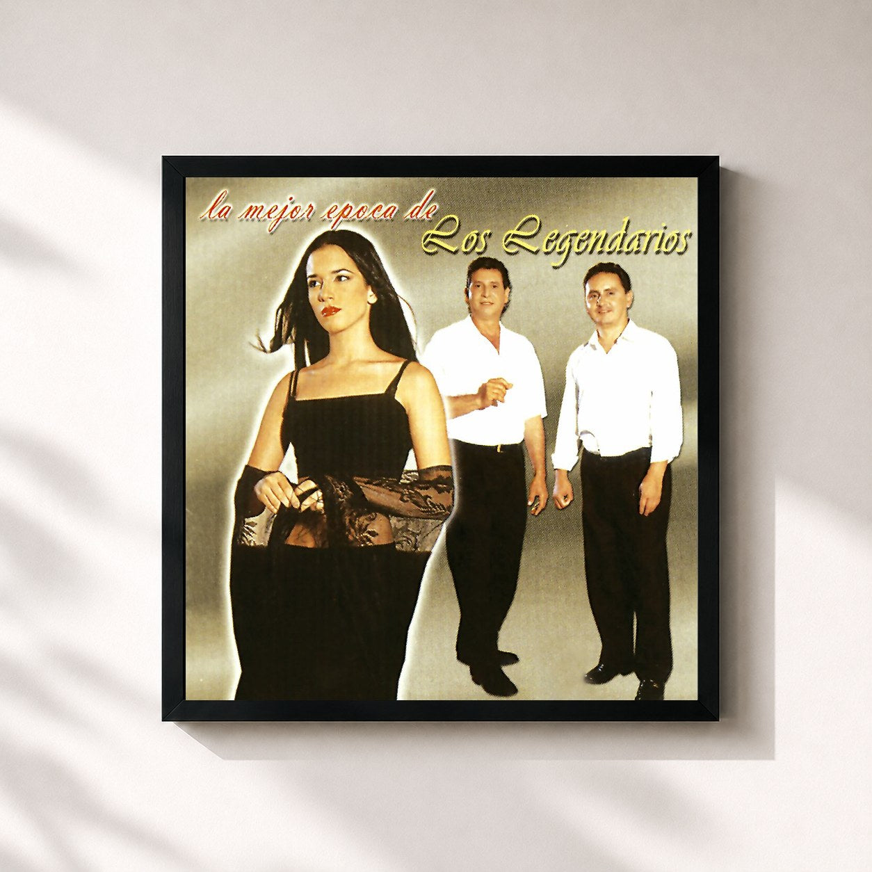 #noir Tableau carré de l'album La Mejor Época de los Legendarios de Los Legendarios, cadre noir 32x32 cm