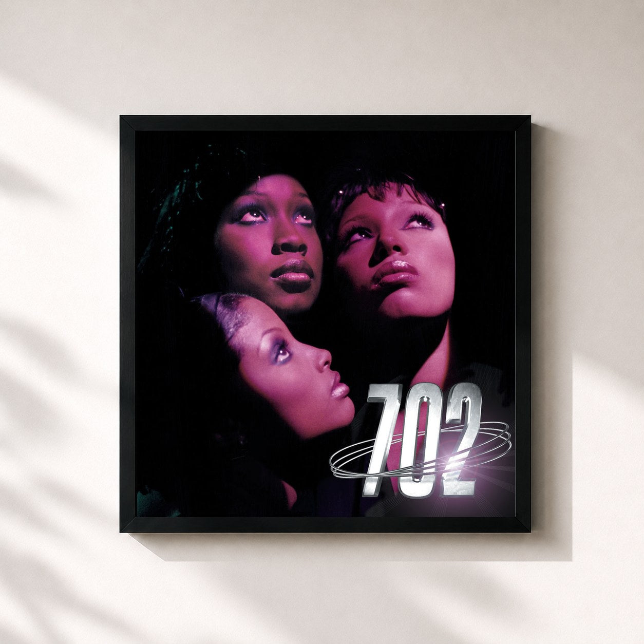 #noir Tableau carré de l'album 702 de 702, cadre noir 32x32 cm