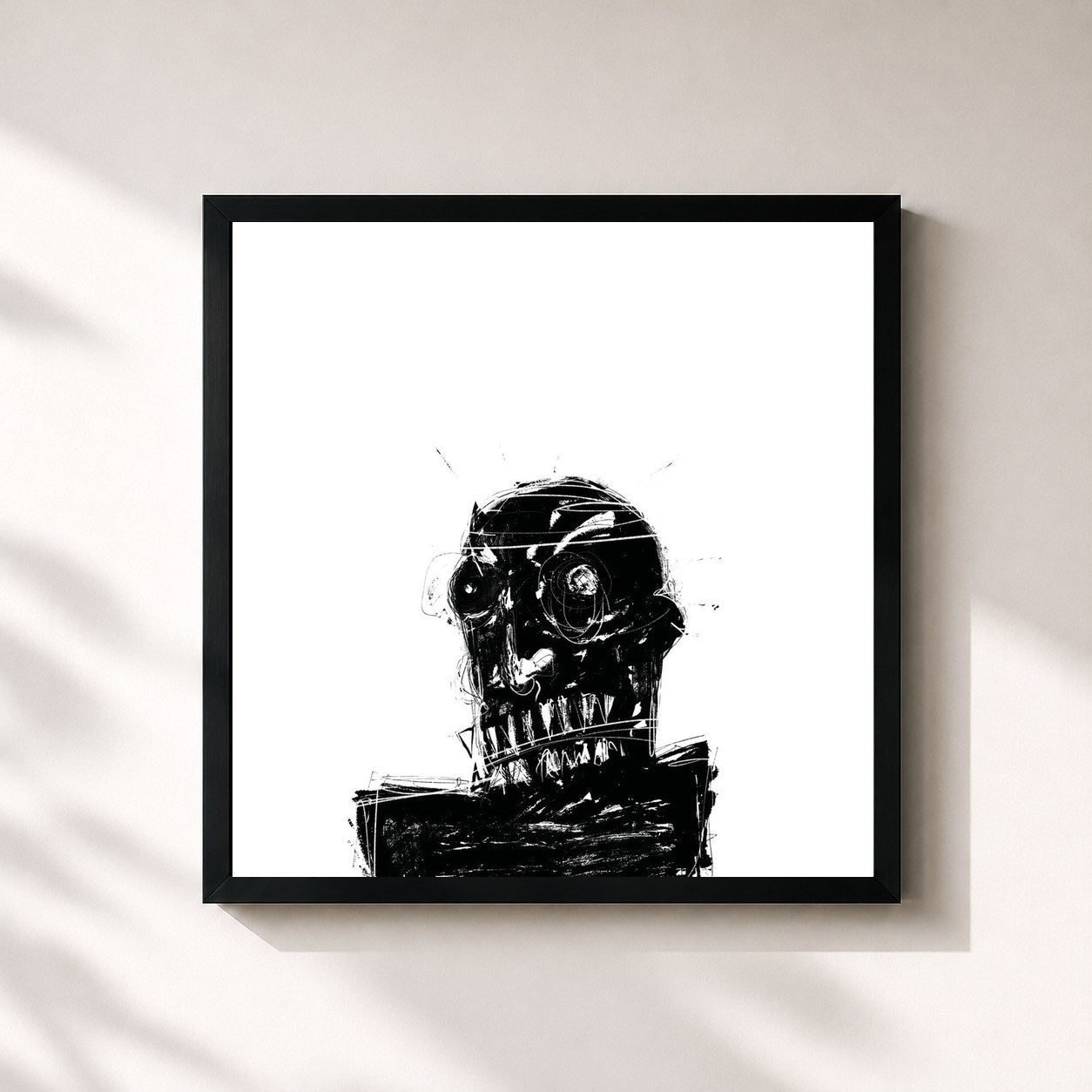 #noir Tableau carré de l'album Das weisse Album de Haftbefehl, cadre noir 32x32 cm