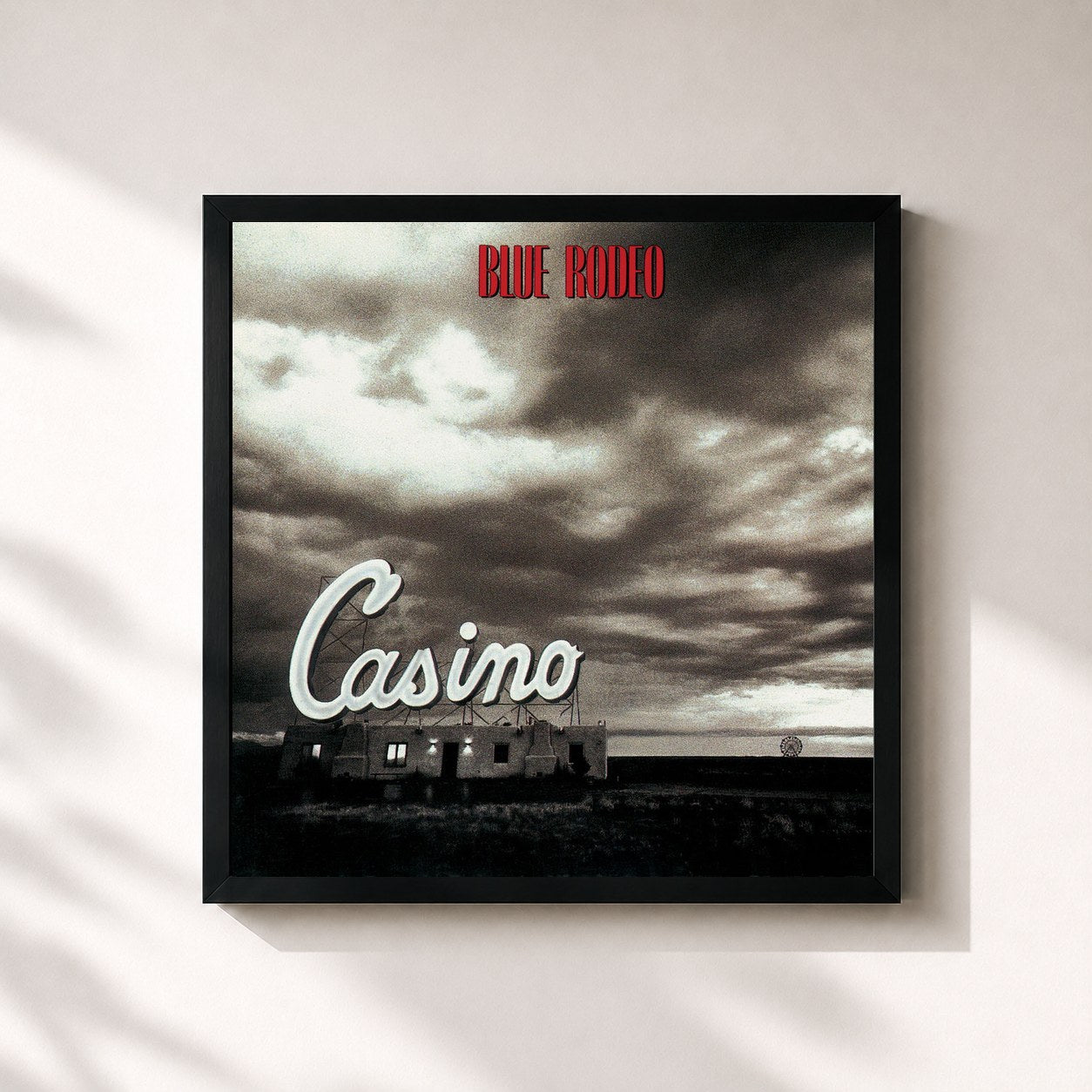 #noir Tableau carré de l'album Casino de Blue Rodeo, cadre noir 32x32 cm