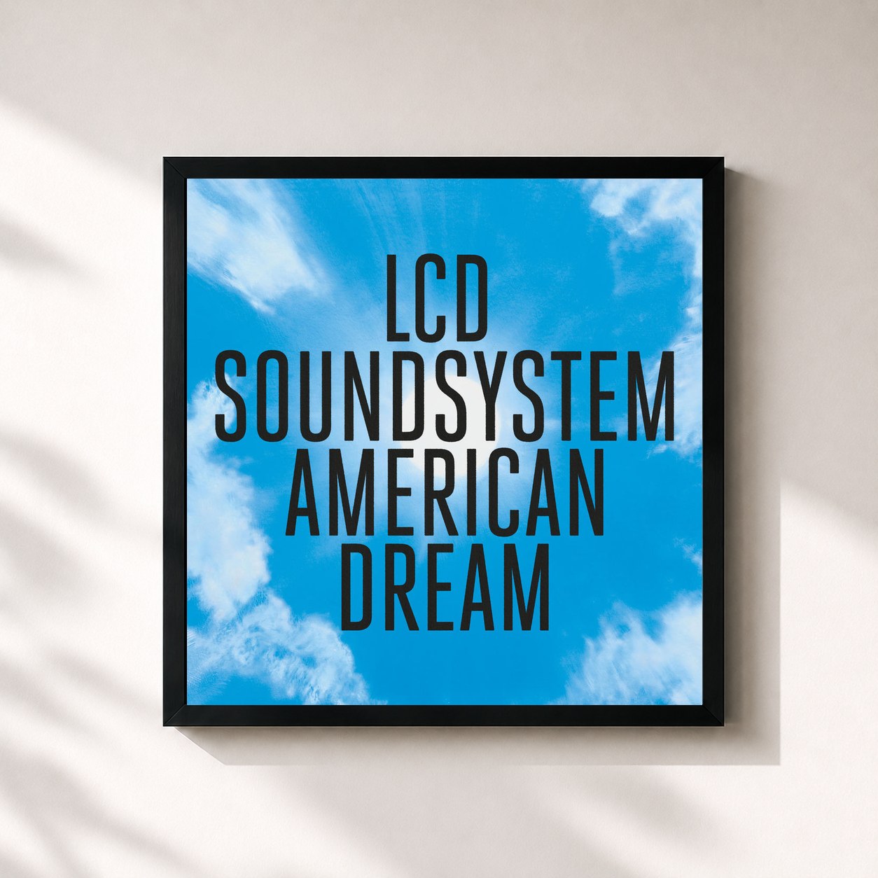 #noir Tableau carré de l'album american dream de LCD Soundsystem, cadre noir 32x32 cm