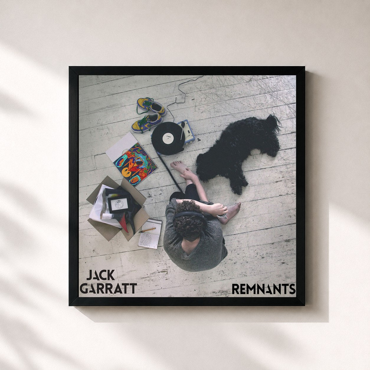 #noir Tableau carré de l'album Remnants de Jack Garratt, cadre noir 32x32 cm