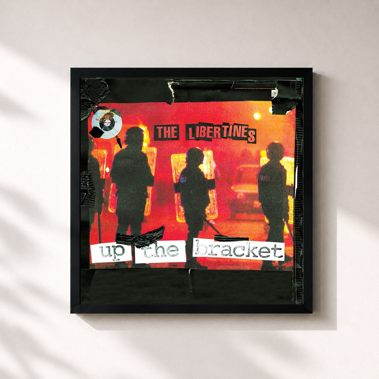 #noir Tableau carré de l'album Up the Bracket de The Libertines, cadre noir 32x32 cm