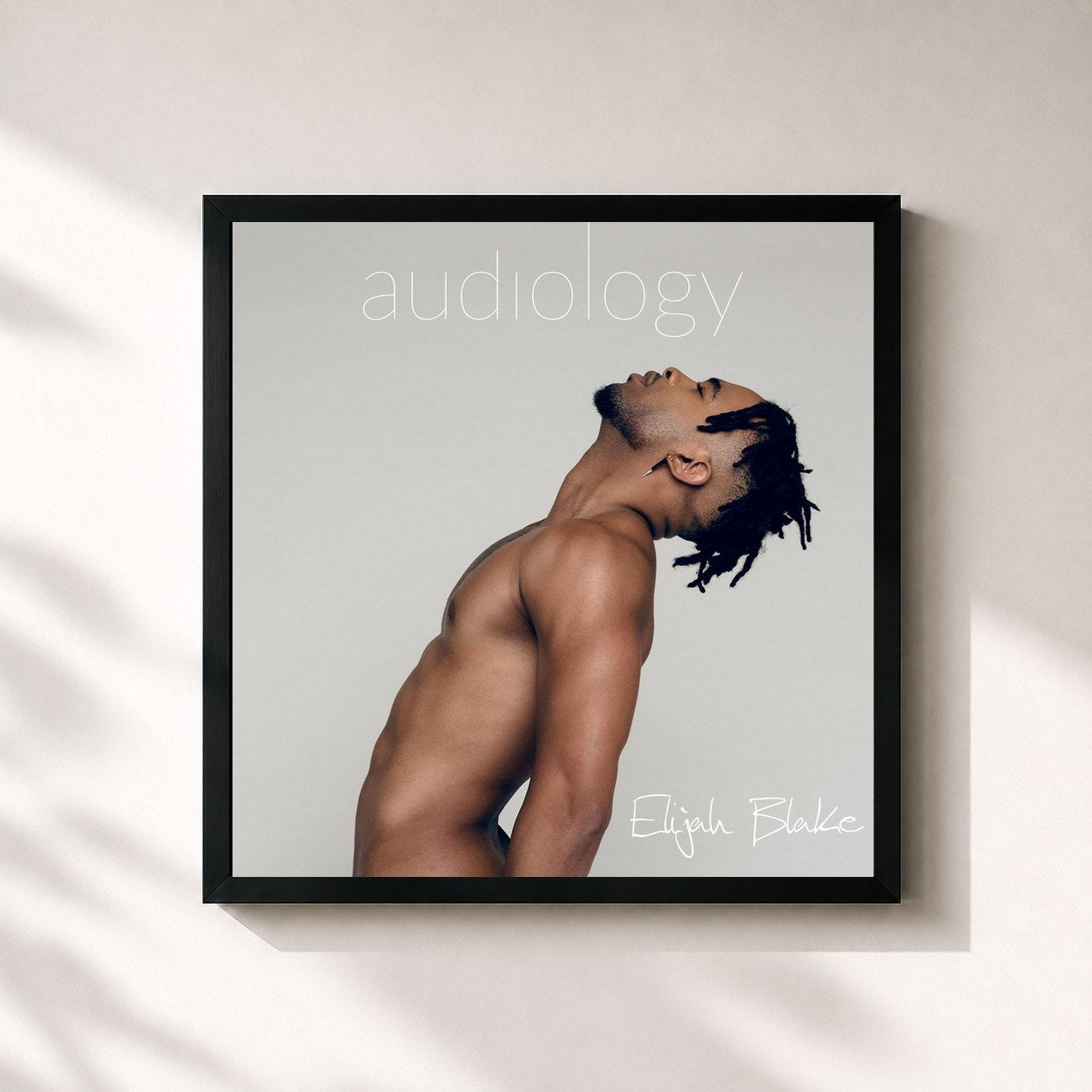 #noir Tableau carré de l'album Audiology de Elijah Blake, cadre noir 32x32 cm