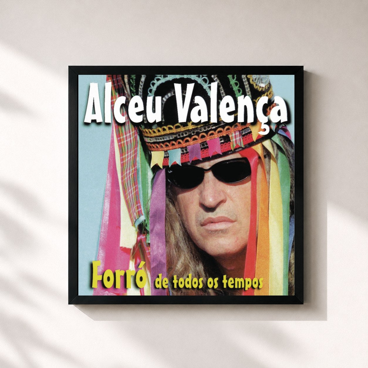 #noir Tableau carré de l'album Forró de Todos os Tempos de Alceu Valença, cadre noir 32x32 cm