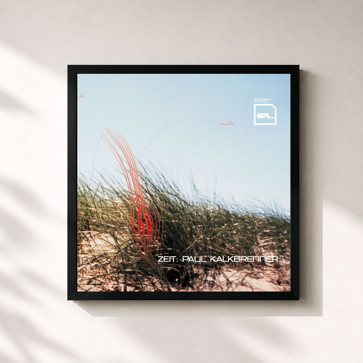 #noir Tableau carré de l'album Zeit de Paul Kalkbrenner, cadre noir 32x32 cm