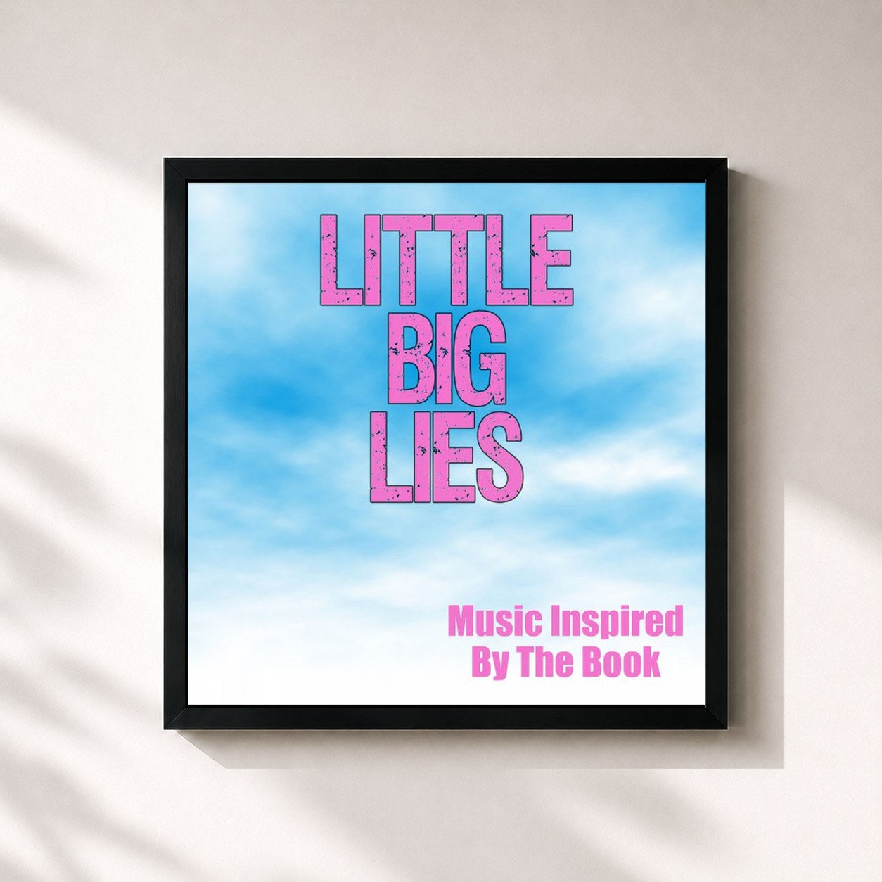 #noir Tableau carré de l'album Big Little Lies de Fandom, cadre noir 32x32 cm