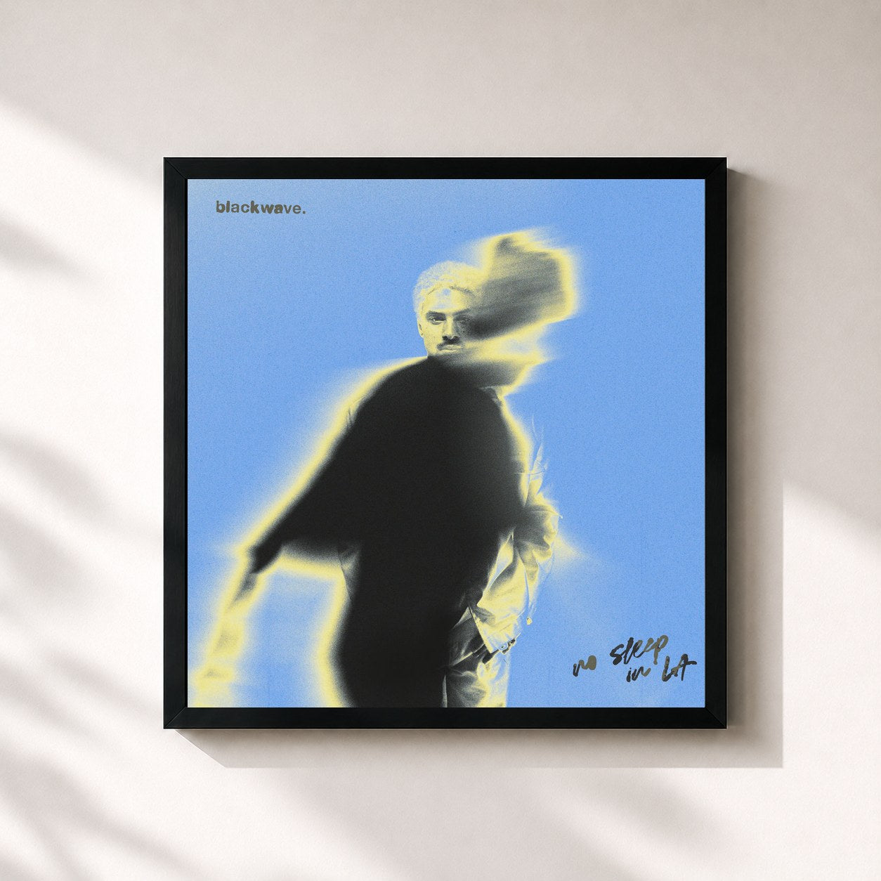 #noir Tableau carré de l'album no sleep in LA - deluxe edition de blackwave., cadre noir 32x32 cm