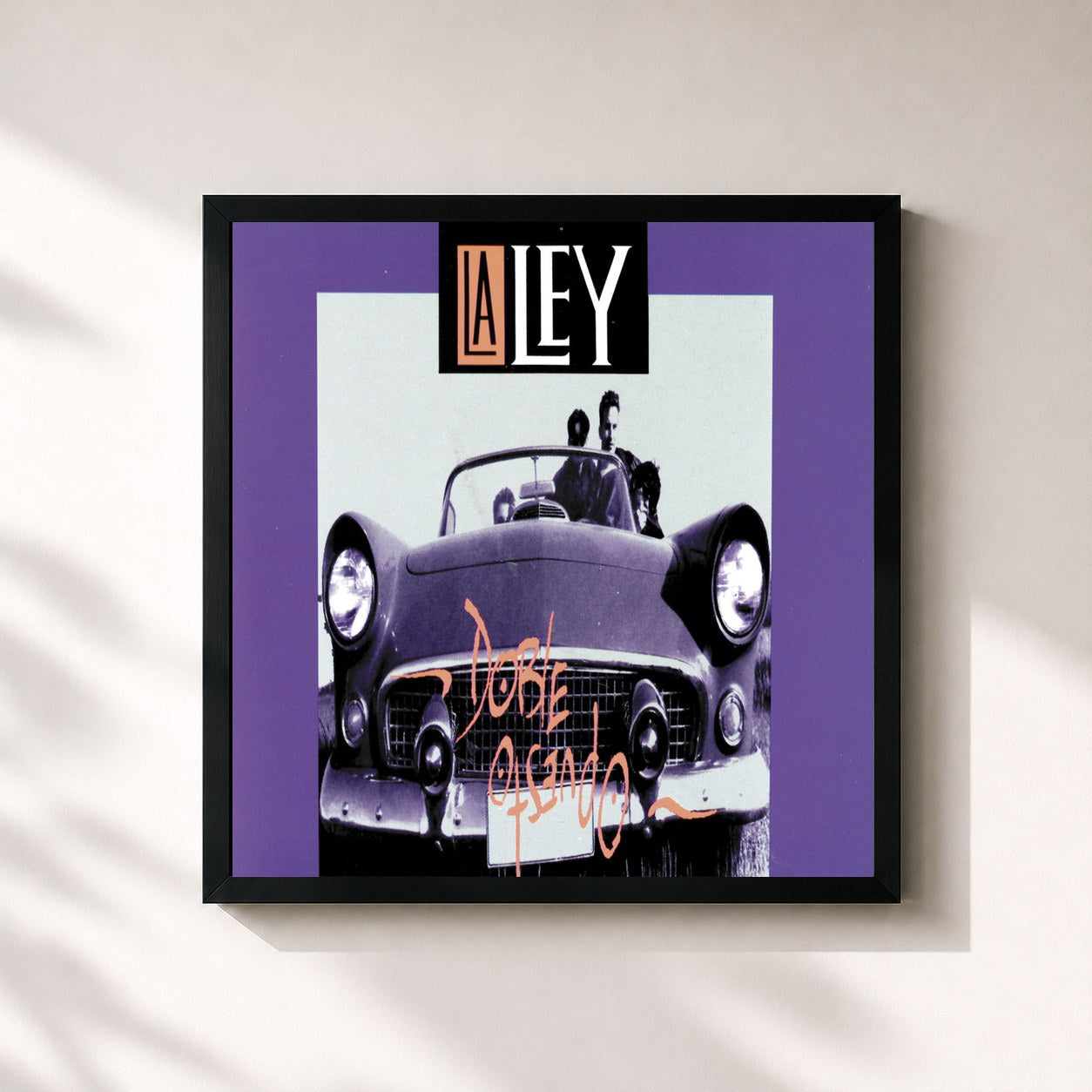 #noir Tableau carré de l'album Doble Opuesto de La Ley, cadre noir 32x32 cm