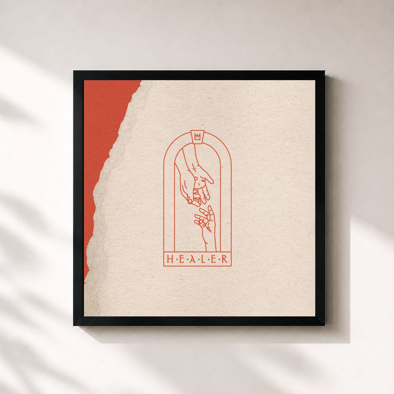#noir Tableau carré de l'album Healer (Deluxe) de Casting Crowns, cadre noir 32x32 cm