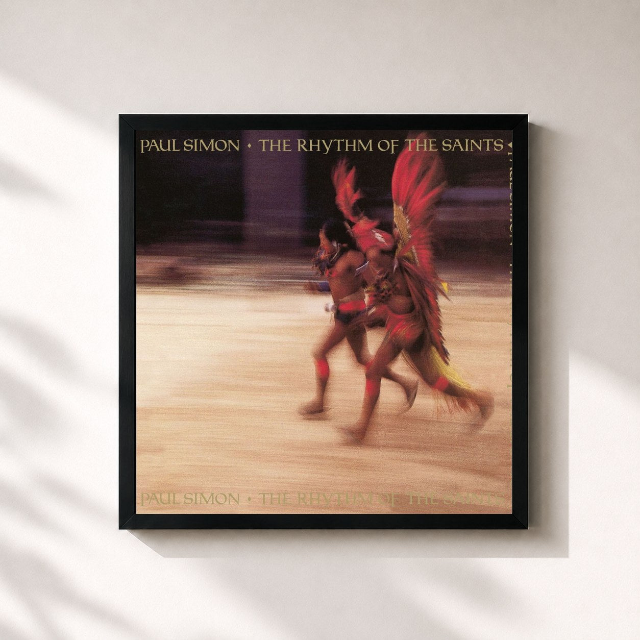 #noir Tableau carré de l'album The Rhythm Of The Saints (Expanded & Remastered) (US Release) de Paul Simon, cadre noir 32x32 cm