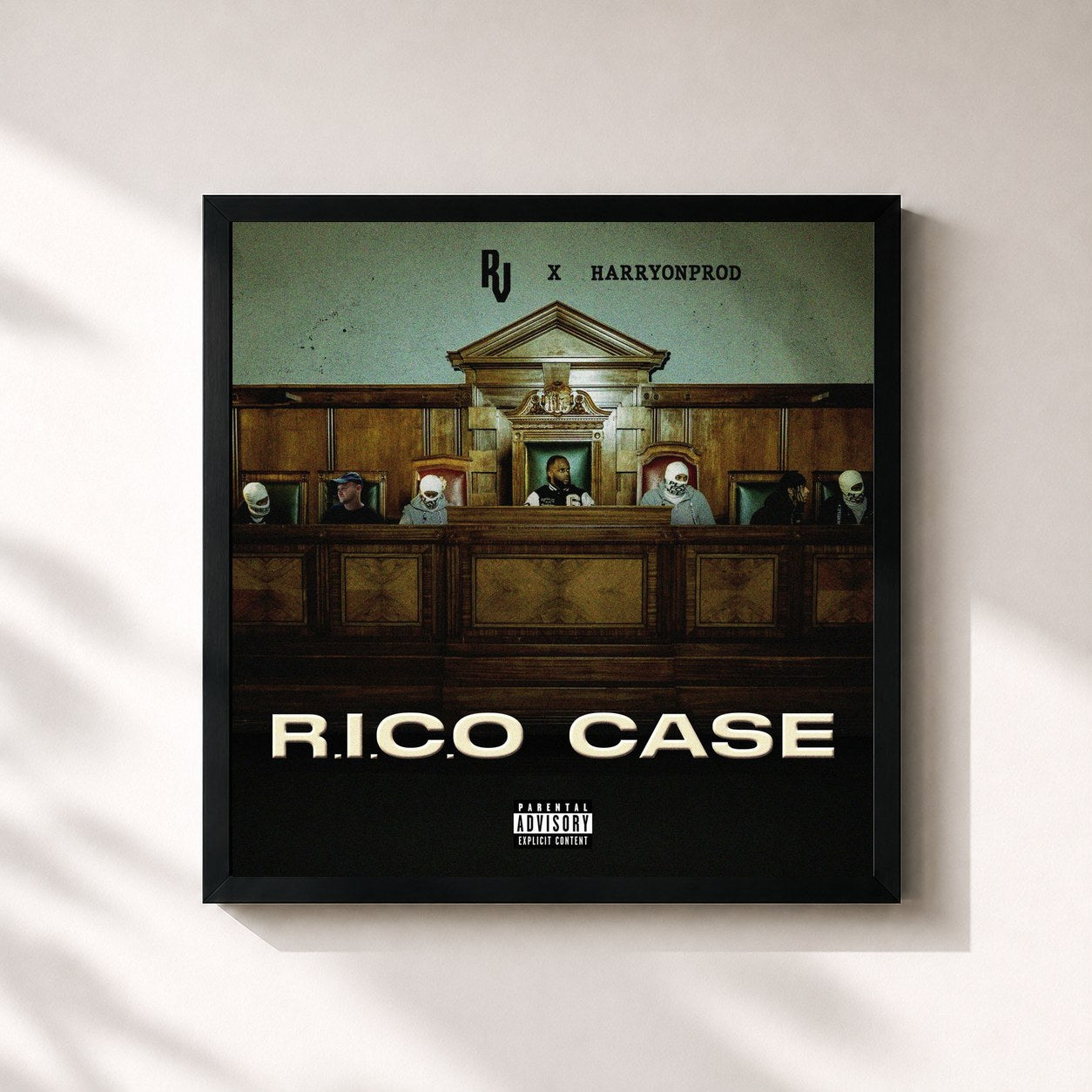 #noir Tableau carré de l'album R.I.C.O Case de RV, cadre noir 32x32 cm
