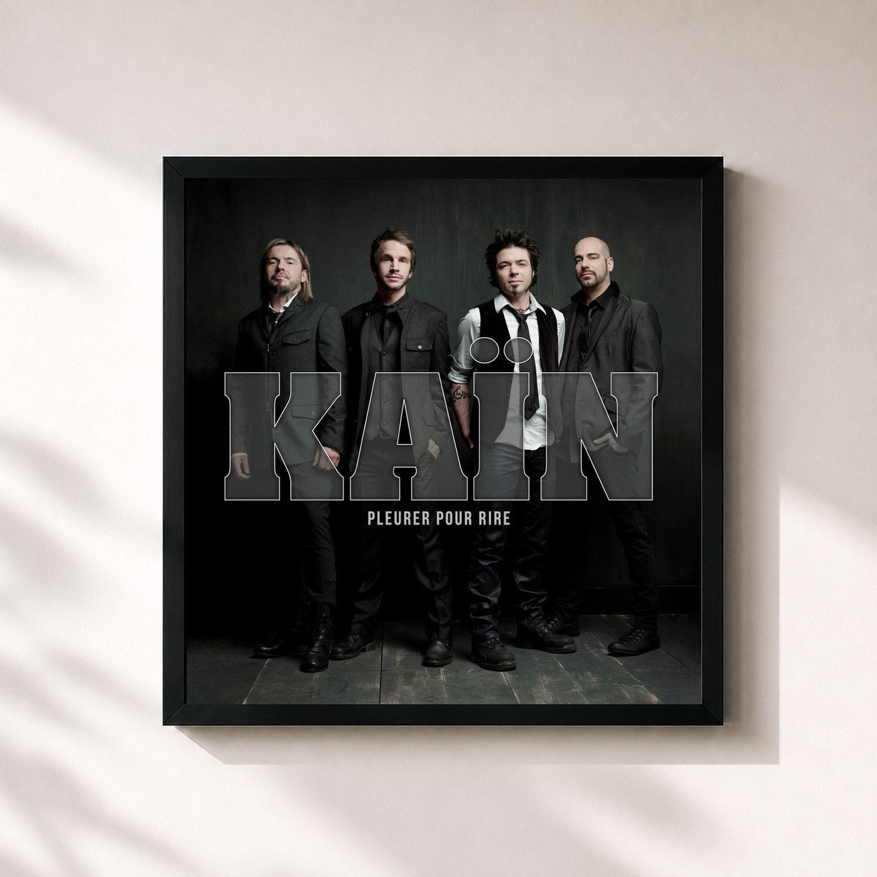 #noir Tableau carré de l'album Pleurer pour rire de Kain, cadre noir 32x32 cm