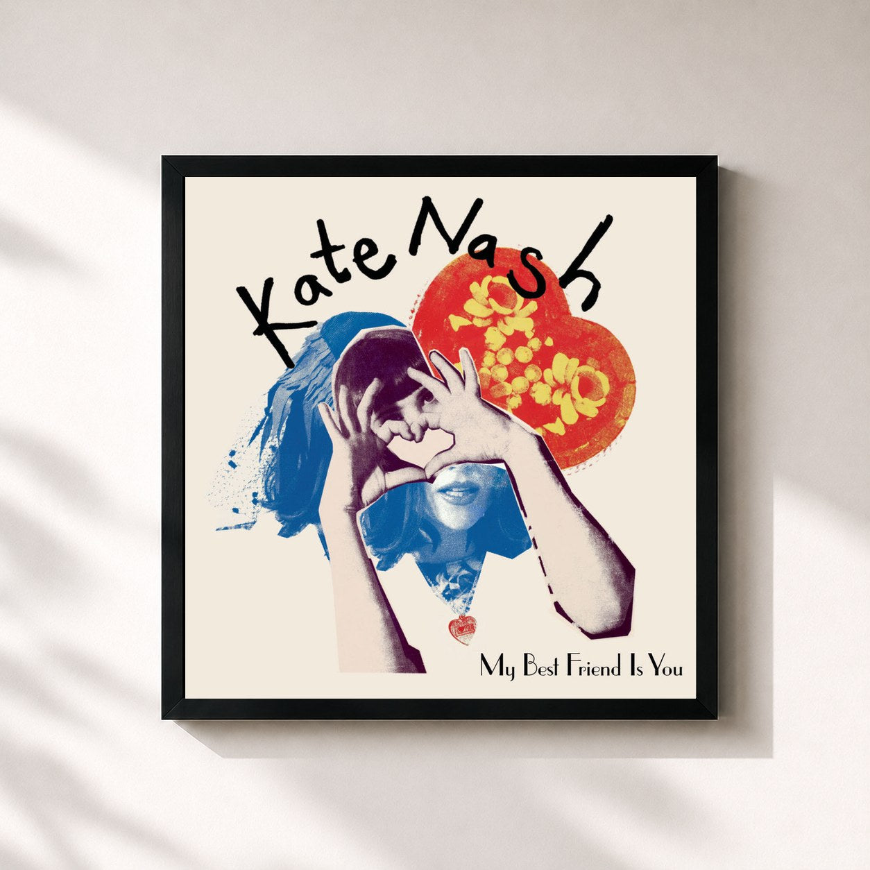 #noir Tableau carré de l'album My Best Friend Is You de Kate Nash, cadre noir 32x32 cm