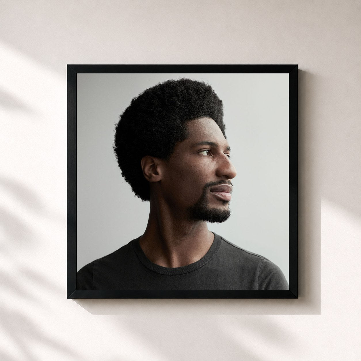 #noir Tableau carré de l'album Hollywood Africans de Jon Batiste, cadre noir 32x32 cm