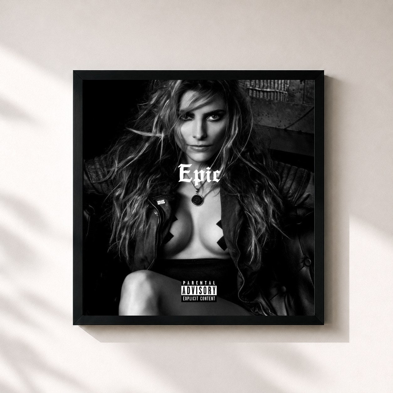 #noir Tableau carré de l'album Epic (Premium Edition) de Fler, cadre noir 32x32 cm