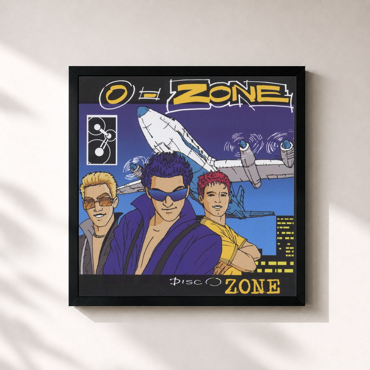#noir Tableau carré de l'album Disc o zone de O-Zone, cadre noir 32x32 cm