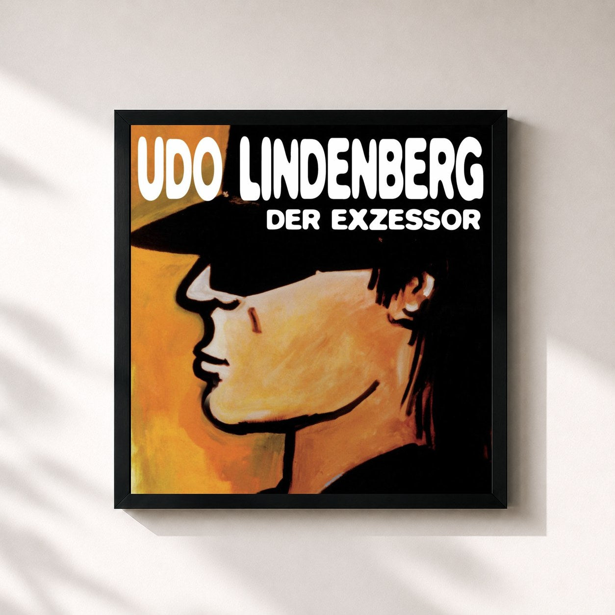 #noir Tableau carré de l'album Der Exzessor de Udo Lindenberg, cadre noir 32x32 cm