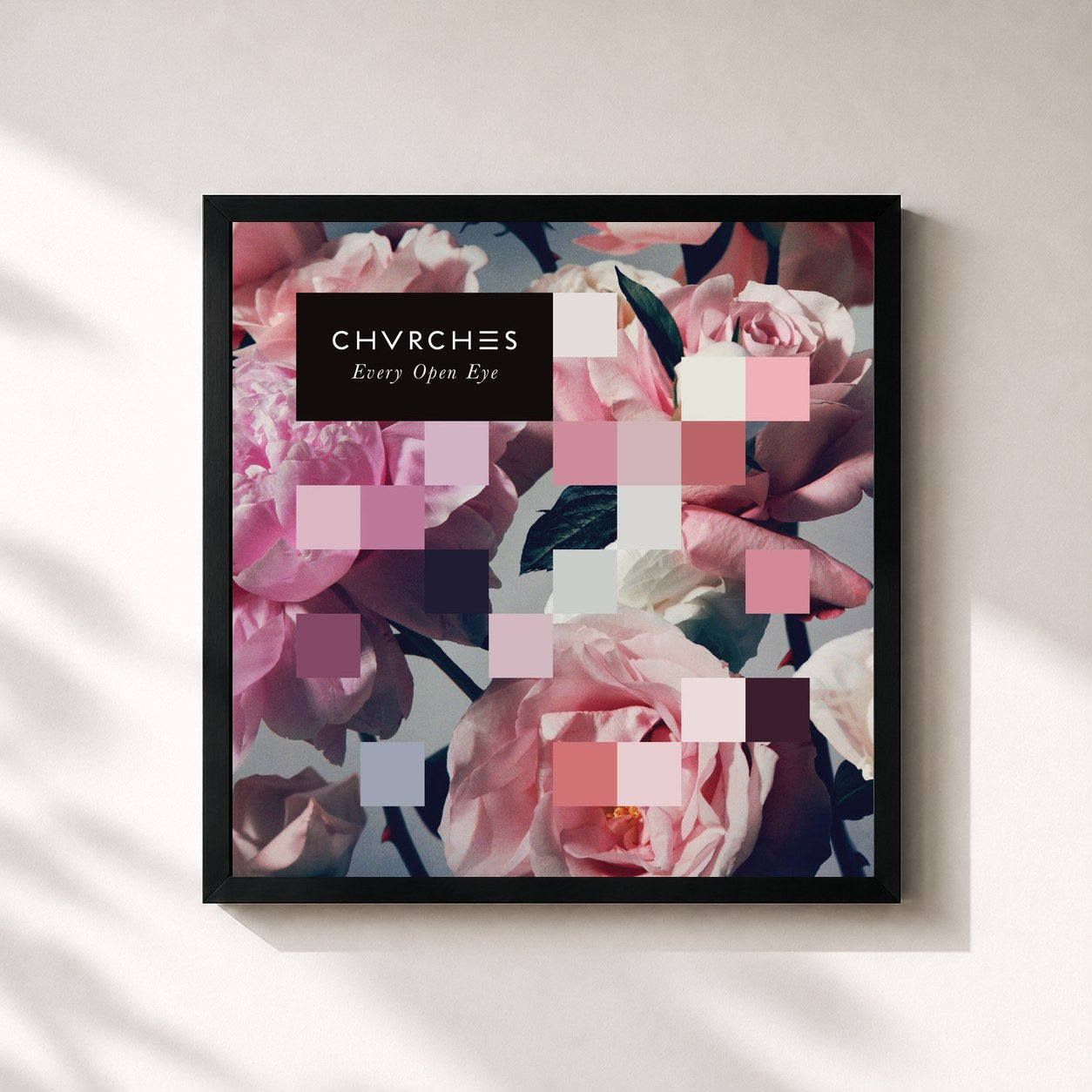 #noir Tableau carré de l'album Every Open Eye de CHVRCHES, cadre noir 32x32 cm