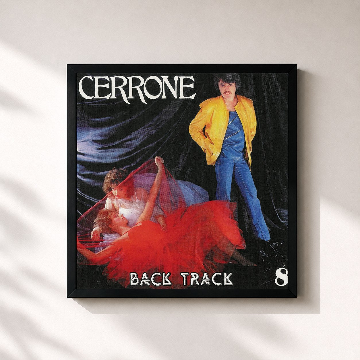 #noir Tableau carré de l'album Cerrone 8 - Back Track de Cerrone, cadre noir 32x32 cm