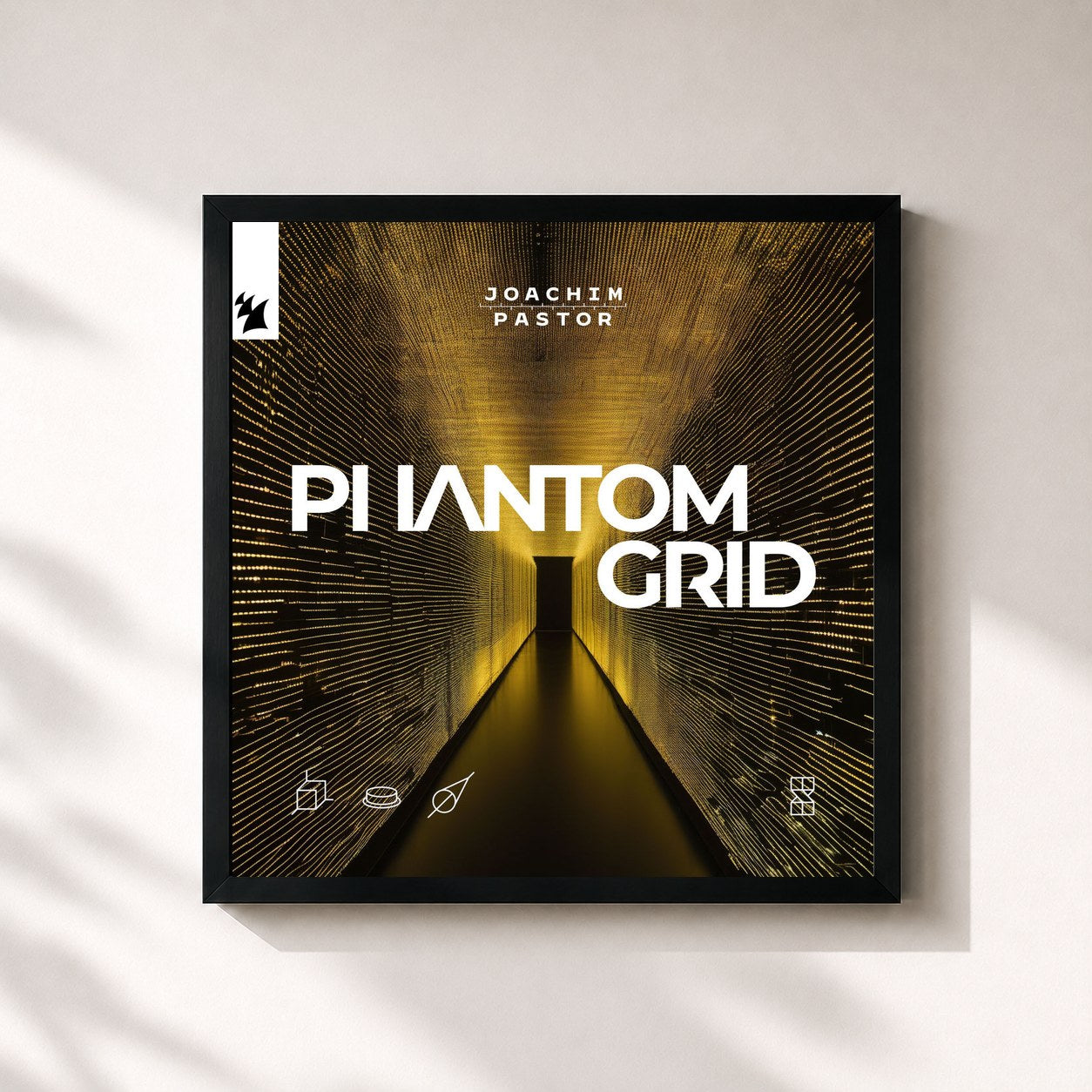 #noir Tableau carré de l'album PHANTOMGRID de Joachim Pastor, cadre noir 32x32 cm