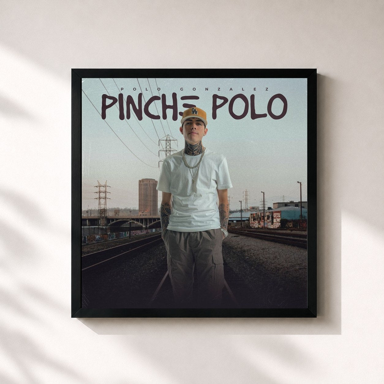 #noir Tableau carré de l'album Pinch3 Polo de Polo González, cadre noir 32x32 cm