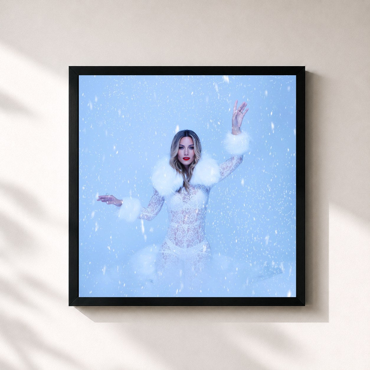 #noir Tableau carré de l'album Navidad junto a ti de edurne, cadre noir 32x32 cm