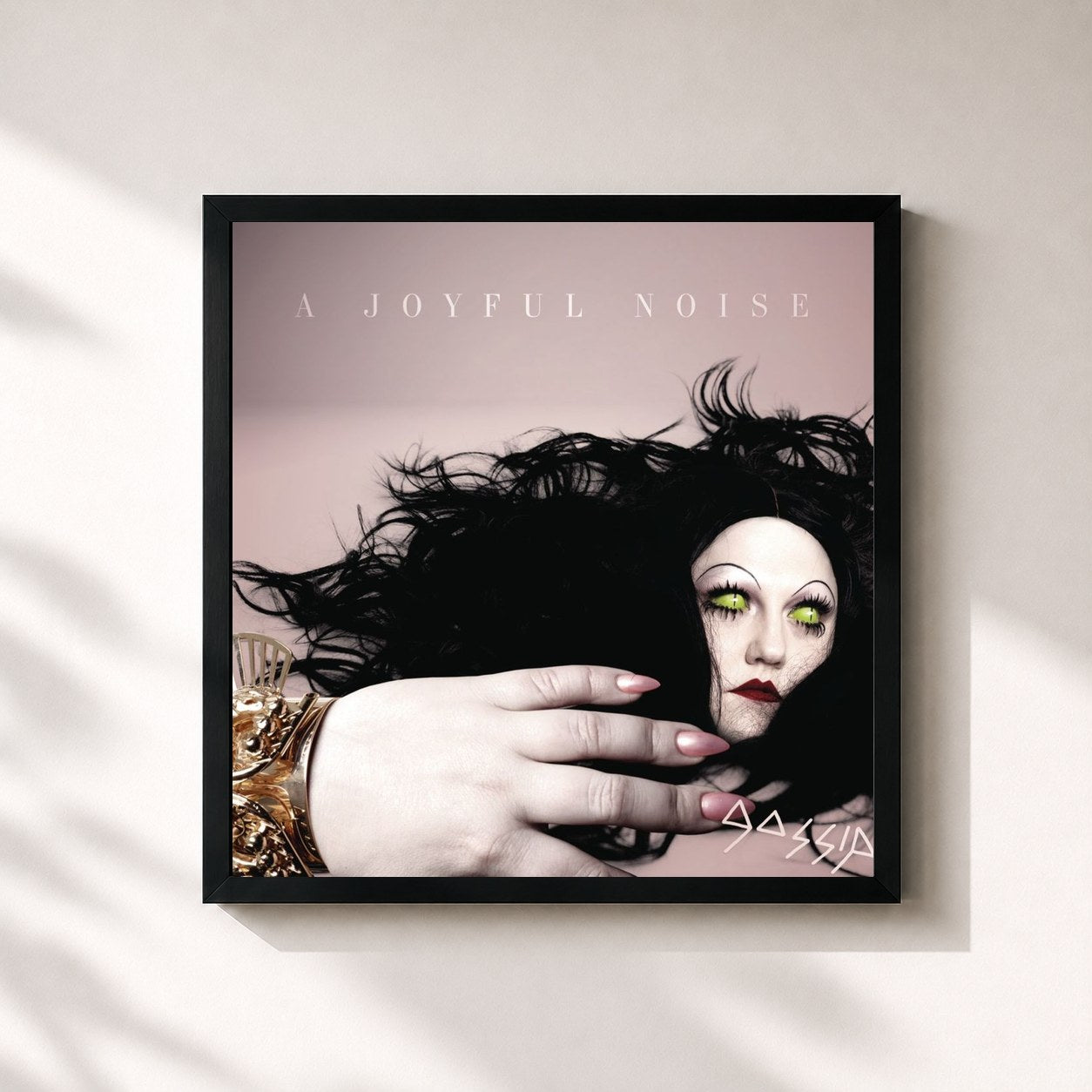 #noir Tableau carré de l'album A Joyful Noise de Gossip, cadre noir 32x32 cm