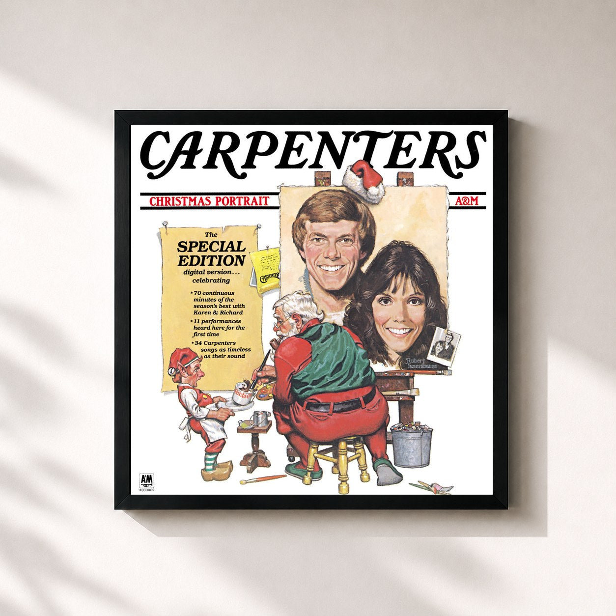 #noir Tableau carré de l'album Christmas Portrait (Special Edition/Reissue) de Carpenters, cadre noir 32x32 cm