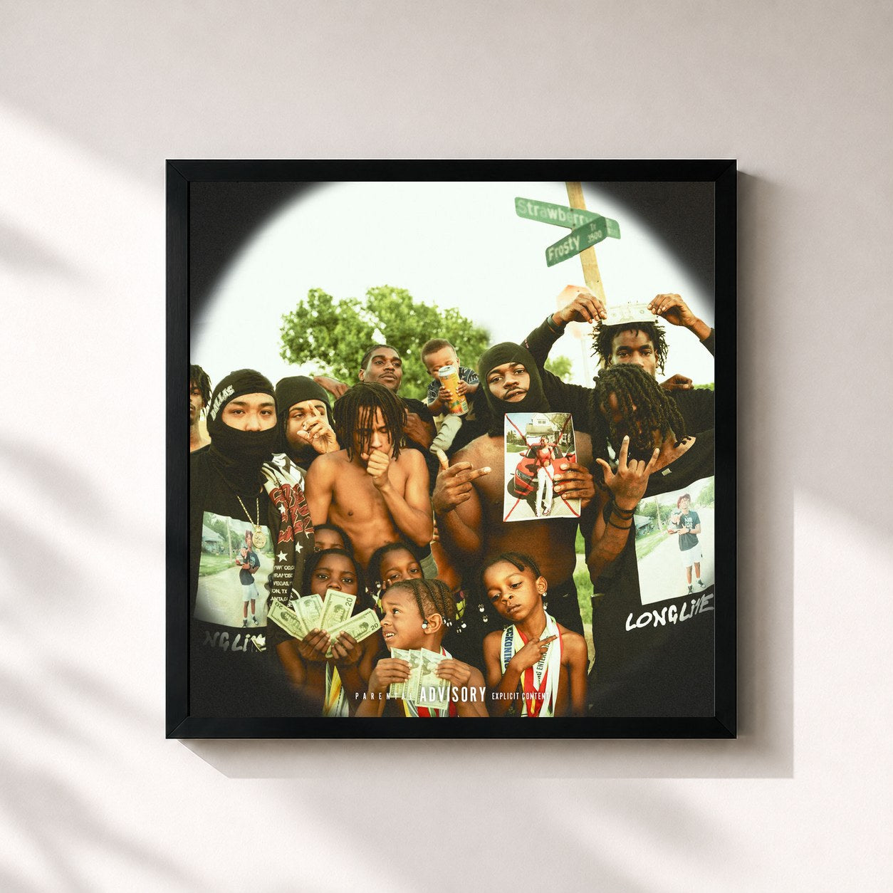 #noir Tableau carré de l'album u made me a st4r de 4batz, cadre noir 32x32 cm