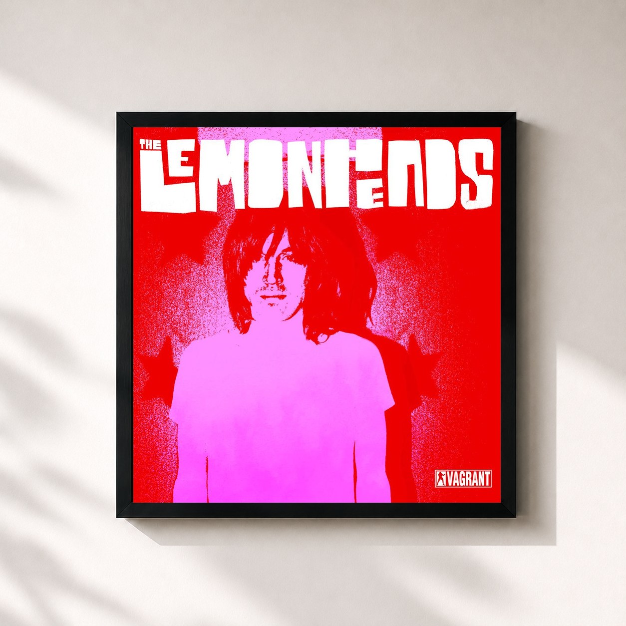 #noir Tableau carré de l'album Lemonheads de The Lemonheads, cadre noir 32x32 cm