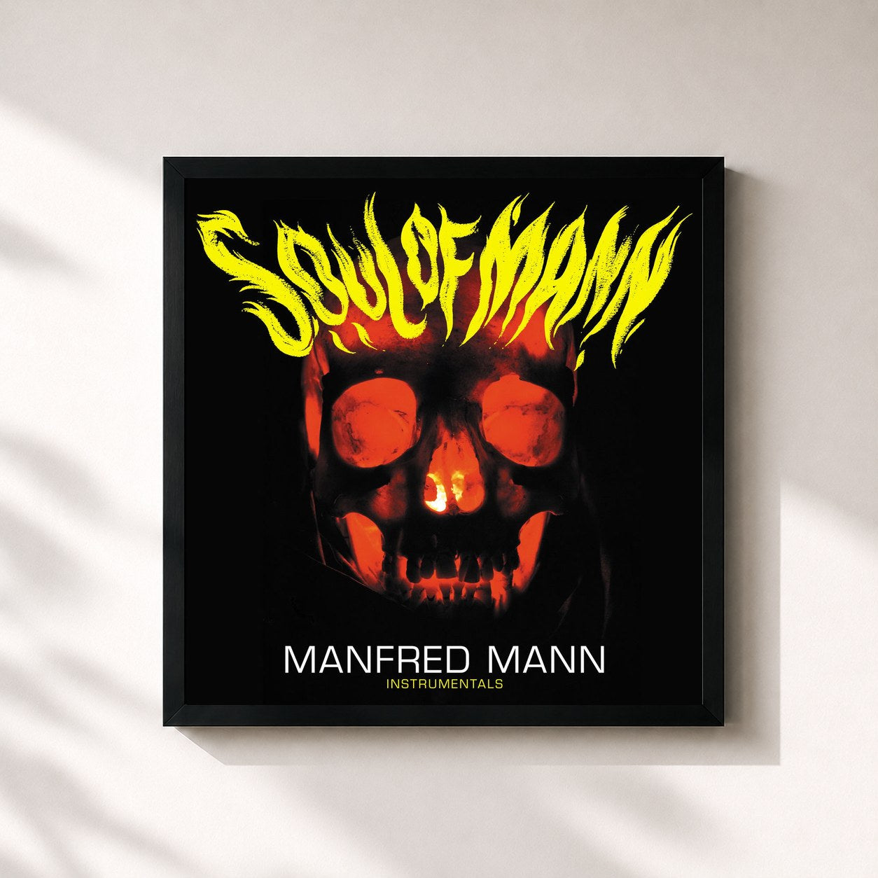 #noir Tableau carré de l'album Soul of Mann (Instrumental) [Mono] de Manfred Mann, cadre noir 32x32 cm