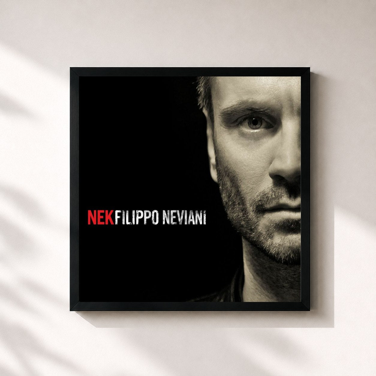 #noir Tableau carré de l'album Filippo Neviani de Nek, cadre noir 32x32 cm