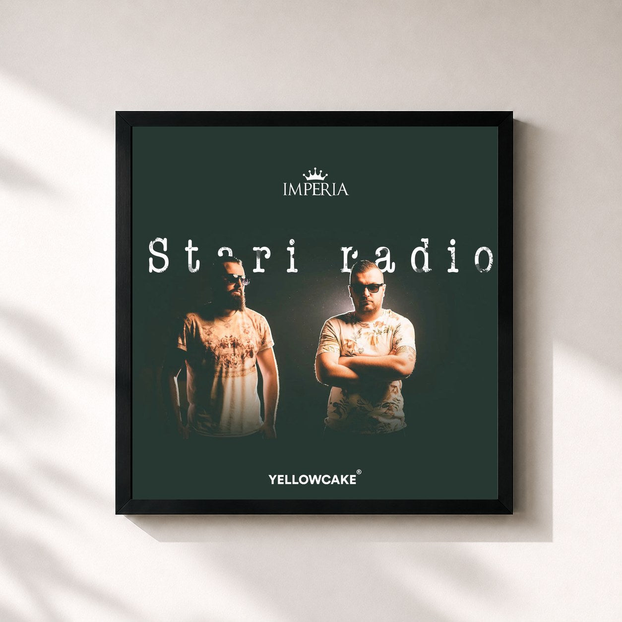#noir Tableau carré de l'album Stari Radio de Jala Brat, cadre noir 32x32 cm
