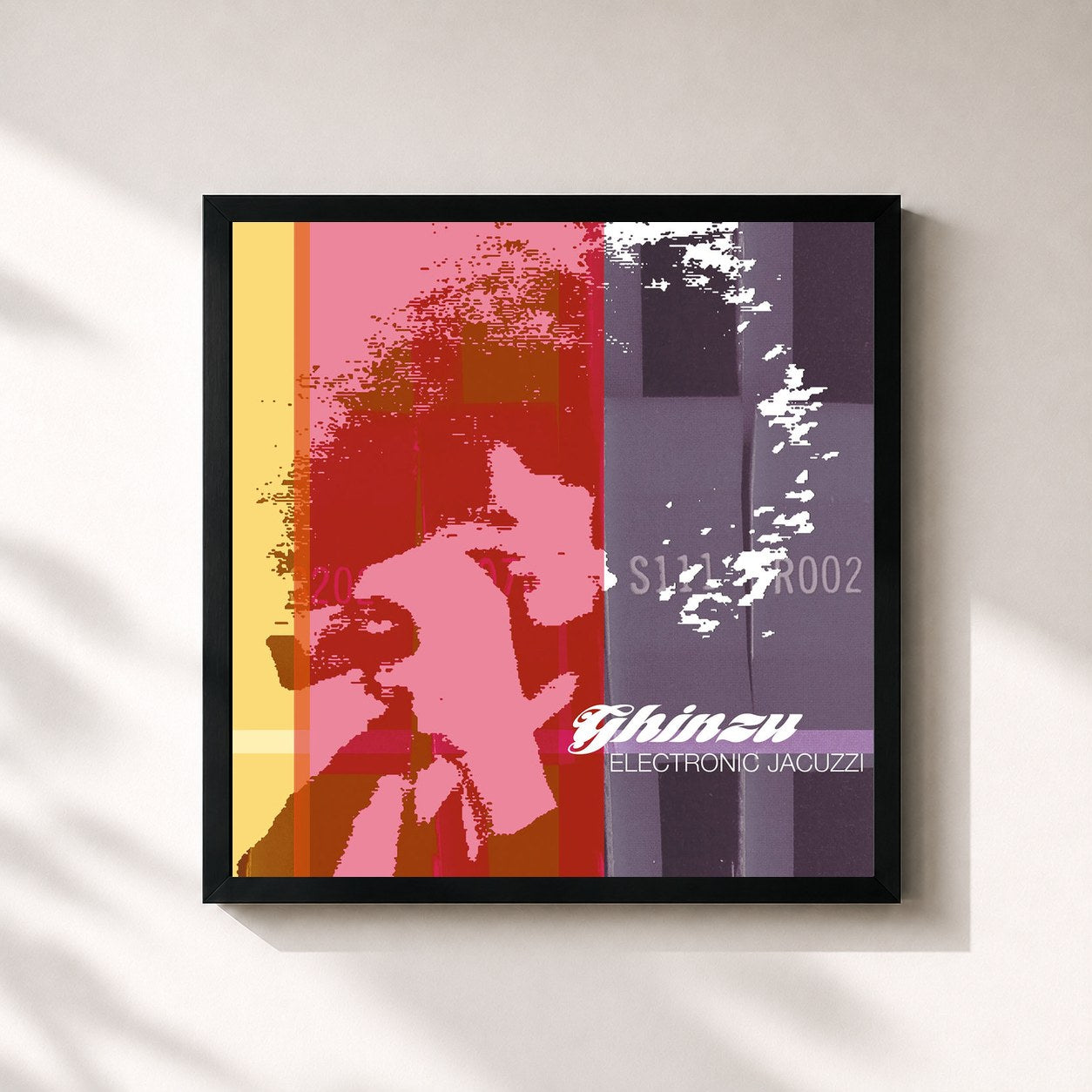 #noir Tableau carré de l'album Electronic Jacuzzi de Ghinzu, cadre noir 32x32 cm