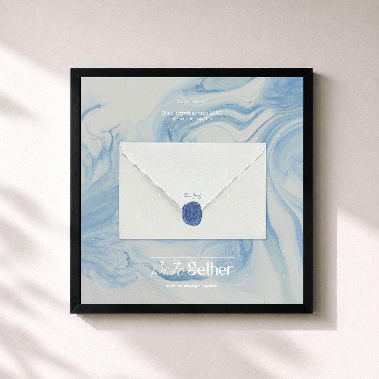 #noir Tableau carré de l'album Be Together de BTOB, cadre noir 32x32 cm