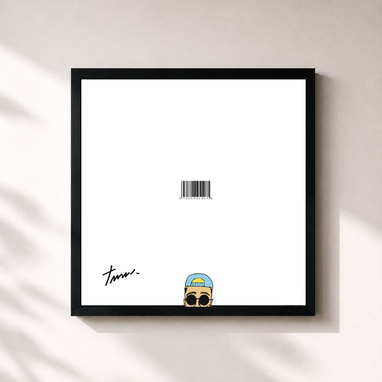 #noir Tableau carré de l'album TMRW de Luke Christopher, cadre noir 32x32 cm
