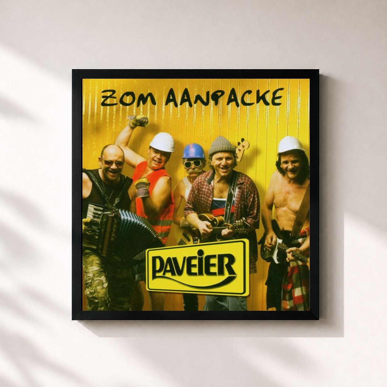 #noir Tableau carré de l'album Zom Aanpacke de Paveier, cadre noir 32x32 cm