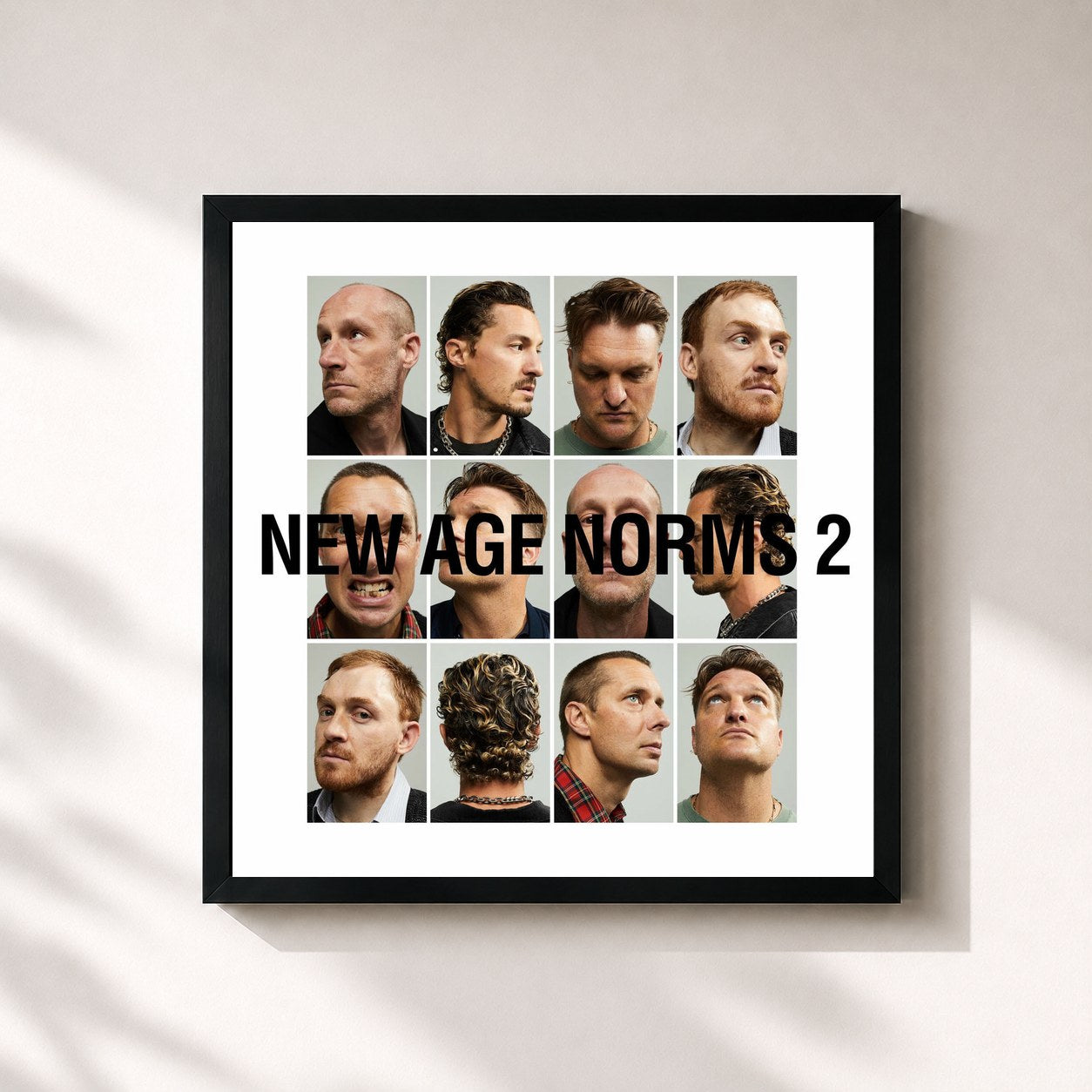 #noir Tableau carré de l'album New Age Norms 2 de Cold War Kids, cadre noir 32x32 cm